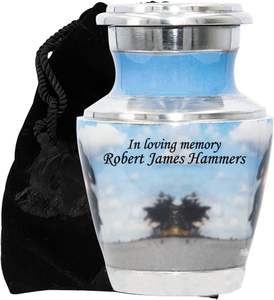 Motociclismo Into Heaven Urna de cremación de motocicleta con bolsa de terciopelo. Urna funeraria de recuerdo de motociclista con personalización - Product Image 3