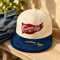 Topi Baseball Vintage Warna-Warni Model Herringbone Corduroy Flat Brim Snapback 6 Panel Polos untuk Merek Streetwear Retro