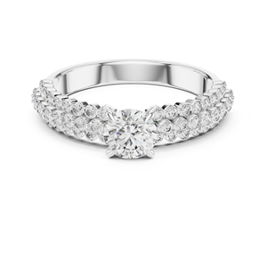 Bague en or rose 14 carats avec diamant rond cultivé en laboratoire pour femmes |   Collection de mariage |   1,04 Ct certifié IGI - Product Image 3
