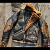 Veste d'hiver unisexe en cuir et polaire Shearling Outdoor Legacy, imperméable, respirante, écologique, col montant, qualité supérieure, style urbain
