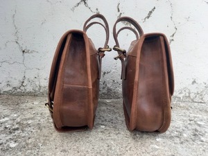 Alforjas de cuero para motocicleta Alforjas de búfalo marrón Alforjas 2 bolsas laterales - Product Image 4