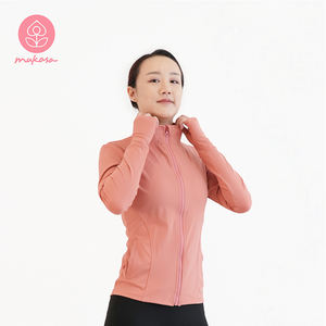 <b>Slim</b>-<b>Fitting</b> Stand Collar Short Coat Mukasa yoga wear set women - Product Image 1
