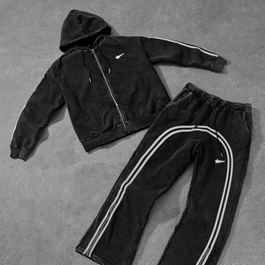 Ensemble de Survêtement à Capuche et Pantalon de Survêtement avec Fermeture à Glissière Respirant Imprimé Design 2025 Personnalisé pour l'Hiver - Product Image 1