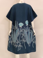 Vestido de verano diario, talla Jumbo, Daster en capas, patrón Floral de verano para mujer, ropa de dormir de manga corta, cómodo rayón suave