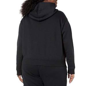 Sudadera con capucha negra de gran tamaño para mujer sudadera de gimnasio de lana transpirable con cordón de manga larga con hombros caídos sudaderas con capucha para mujer - Product Image 5