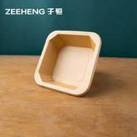 Emballage de restaurant Boîte à emporter pour pâtes Récipient jetable pour fast-food Assiettes et bols en papier kraft octogonaux carrés avec couvercle