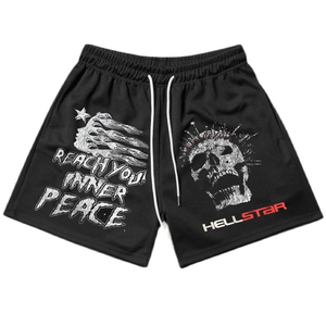 Crainte Dieu Crâne Imprimer Shorts Hommes Femmes Rue Quotidien Haute Qualité Polyester Casual Basketball Shorts Été Nouveau High Street - Product Image 2