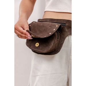 Nuevos bolsos de cintura con múltiples bolsillos de cuero de ante hechos a mano Real con correa ajustable, riñoneras de utilidad de cuero Unisex con estilo - Product Image 3