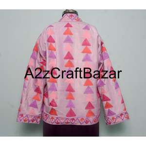 Veste bomber réversible vintage à motifs en relief, la plus vendue, vêtements d'hiver pour femmes, vêtements de soirée, tissu en velours 100% coton - Product Image 5