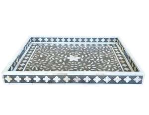 ถาดเสิร์ฟทำจากไม้และเรซิ่นแบบฝังทำมือถาดเสิร์ฟสำหรับโต๊ะกาแฟบ้านโรงแรม - Product Image 3