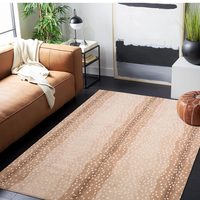 Antelope Cheetah Blue Animal Contemporary Handmade 100% Tapis en laine Tapis (Neutre 9 'x 12' ) High Pile Modern Home