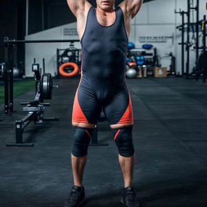 Combinaison de lutte personnalisable en spandex/polyester pour hommes - Bretelles réglables, fermeture à enfiler, impression par sublimation de haute qualité - Product Image 2