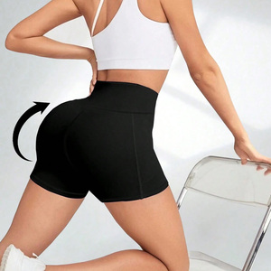 Pantalones cortos de yoga transpirables para mujer con logotipo OEM personalizado Patrón sólido y técnica de diamantes de imitación para eventos de fitness Marca minorista - Product Image 3