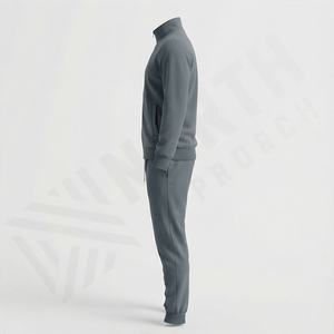 Service OEM, survêtements pour hommes confortables à la vente, logo personnalisé, molleton technique zippé, jogging uni, ensemble deux pièces, vêtements de sport - Product Image 3