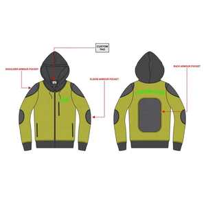 2025 Men's Fashion Biker <b>Jacket</b> Custom Made Zipper Crop Hoodie <b>with</b> Waterproof Feature for Motorbike Riding - Product Image 2