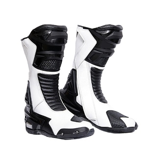 Men Power Track Racing Motorbike <b>Boots</b> Real Leather Sportswear Motorcycle Racing Shoes - Product Image 2