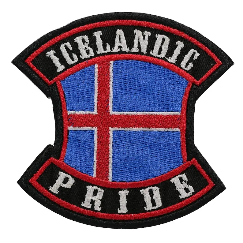 Icelandic Pride Biker Embroidery Patch Elevate Your Style with this Trendy Statement