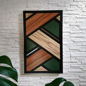 Colgante de pared de madera hecho a mano único con diseño de tapiz bohemio y borlas, pieza decorativa artística para estilo y moderno - Product Image 1