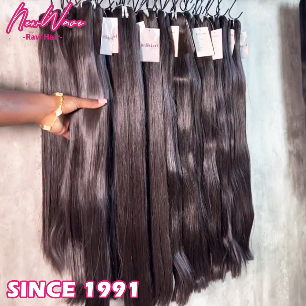 Raw Vietnamese Hair Virgin Natural Wavy Style Vendors Cuticle Aligned Super Double Drawn 9A-15A Grade Hair Weaving Extensions