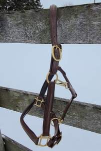 Un licou chic avec une touche de flair! Noseband cousu fantaisie en cuir rembourré, mousqueton à la gorge, menton réglable, et deux - Product Image 3