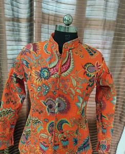 Chaqueta de cintura Kantha Vintage, ropa de temporada de invierno, estilo de moda, chaquetas Kantha de cintura Vintage, Kimonos Kaftans, Abrigo acolchado hecho a mano - Product Image 2