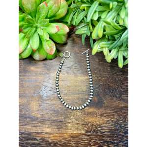 Navajo Strung <b>Sterling</b> <b>Silver</b> 4mm Pearl <b>Beaded</b> <b>Bracelet</b> Trendy Religious Gift - Product Image 1