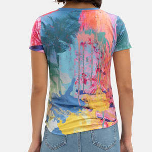 2023 tendance de haute qualité femmes à manches courtes t-shirts OEM personnalisé imprimé col rond écologique approvisionnement direct - Product Image 4