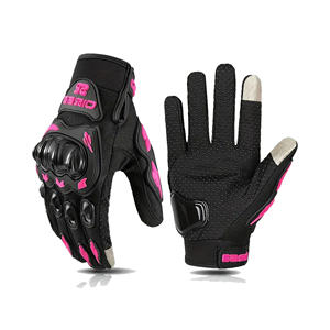 Gants de moto en cuir unisexe, compatibles avec les écrans tactiles, respirants, antidérapants, pour l'hiver, avec fermeture à boucle et crochet, pour le sport - Product Image 1