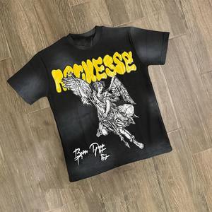 เสื้อยืดลายกราฟิกสำหรับผู้ชายเสื้อยืดลายพิมพ์ DTG ไหล่ตกไซส์ใหญ่พิเศษแบบเรียบ - Product Image 5