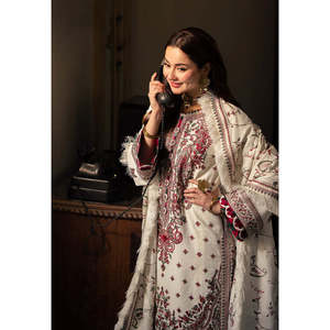 Colección ASIM JOFA-3PC DHANAK para Mujer, Camisa Elegante de Manga Larga con Cuello Redondo y Bordado de Lentejuelas, Pantalón Tipo Chal, BIC-4060 - Product Image 5