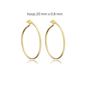 Plain Simple Design 20 mm <b>Hoop</b> Earrings Wholesale Turkish Handmade 925 Sterling <b>Silver</b> Jewelry - Product Image 2