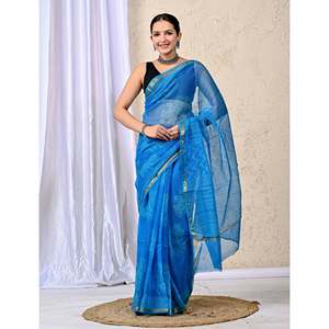 Sari de Chifón Estampado Kota Doriya con Blusa para Fiestas y Eventos - Product Image 3