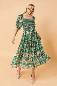 Vestido Midi largo con estampado Floral para mujer, ropa informal, Formal, holgado - Product Image 4