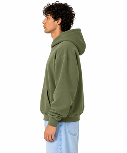 Sudadera con Capucha Verde Oliva para Hombre, Corte Holgado, Forro Polar de Algodón, Diseño Casual con Bolsillos, Ropa de Invierno, ODM, Antiencogimiento - Product Image 3