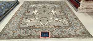 Alfombra de oración Oushak de lana anudada a mano, Alfombra de área de lujo cómoda antideslizante ecológica para el hogar - Product Image 2