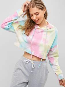 Último diseño logotipo personalizado de gran tamaño Crop Top pulóver sudadera recortada Hoody mujeres Crop Top Hoodies - Product Image 3