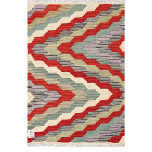 Tapiz Kilim de Maimana, Afganistán, 88 x 58 cm, para Colgar en la Pared - Product Image 1