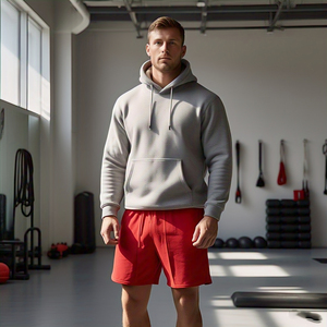 Pantalones cortos de lana para hombre High Street Style Gym Fitness Sweat Fleece, ropa de ejercicio de entrenamiento de peso pesado - Product Image 3