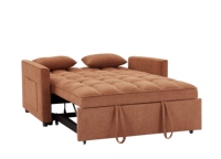 Sofá Cama Extraíble de Tela Moderna, Sofá Convertible de 2 Plazas con Reposabrazos para Sala de Estar
