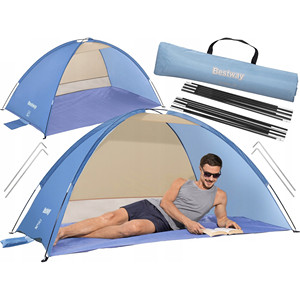 Carpa de Playa Plegable Ligera para 2 Personas, con Pantalla, 2m X 1.2m, Diseño Pop-Up - Product Image 1