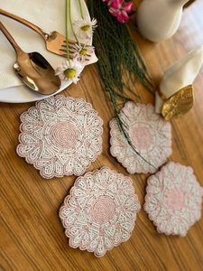 แผ่นรองแก้วลูกปัดลายปัก งานฝีมืองานปักครอสติช งานเย็บปักถักร้อย ของตกแต่งบนโต๊ะอาหารสำหรับงานปาร์ตี้ในครัว - Product Image 2