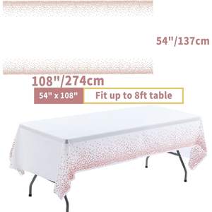 8 Pack 54*108in Rectangular Plastic Waterproof Disposable <b>Tablecloths</b> for <b>Party</b> Tableware & Decorations - Product Image 6
