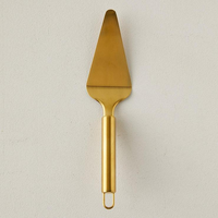 Diseño de rama de latón, mango de flores, cuchillo de pastel dorado y juego de servidor, suministros de decoración de pasteles de alta calidad, diseño único
