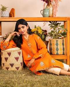 2024 colección de Bodas de lujo indio pakistaní bordado gasa Salwar Kameez Venta caliente vestido de algodón viscosa pesado - Product Image 2