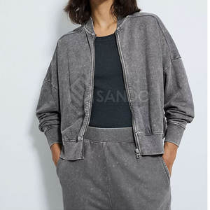 Logo personnalisé coupe-vent survêtement en coton polyester délavé à l'acide dernière conception tenue décontractée grande taille pour femmes - Product Image 4