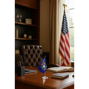Drapeau personnalisé 3x5 pieds du Michigan pour fanion d'État, imprimé numériquement, avec mât en aluminium, variété de matériaux : coton, feutre, nylon, plastique, polyester, pour bureau - Product Image 2