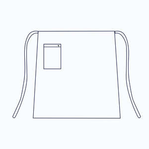 Tablier de cuisine français 1/2 noir avec broderie d'ail, en coton durable, conception imperméable pour le nettoyage, les restaurants et les jardins - Product Image 3