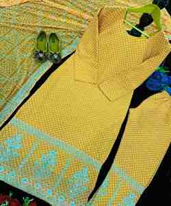 Sari de Fiesta de Seda Crepé y Algodón con Bordados de Piedras en los Bordes para una Elegancia Perfecta en Fiestas, Chic de Temporada - Product Image 2