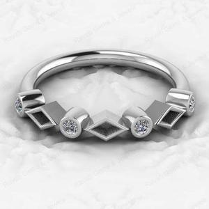 925 Sterling Silver Semi Mounts Half Eternity Ring Superbe CZ Gemstone Lait maternel Cendres Résine Souvenirs Bons Composants de Bijoux - Product Image 1