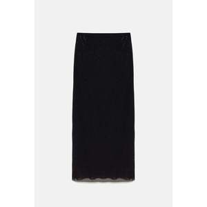 Falda Midi Plisada en Tela Suave - Product Image 1